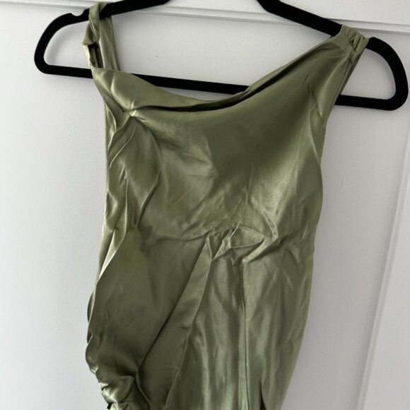NWT Reformation Casette Silk Sleeveless Maxi Dress Sz 2 Artichoke Cut-out Back - Picture 4 of 8
